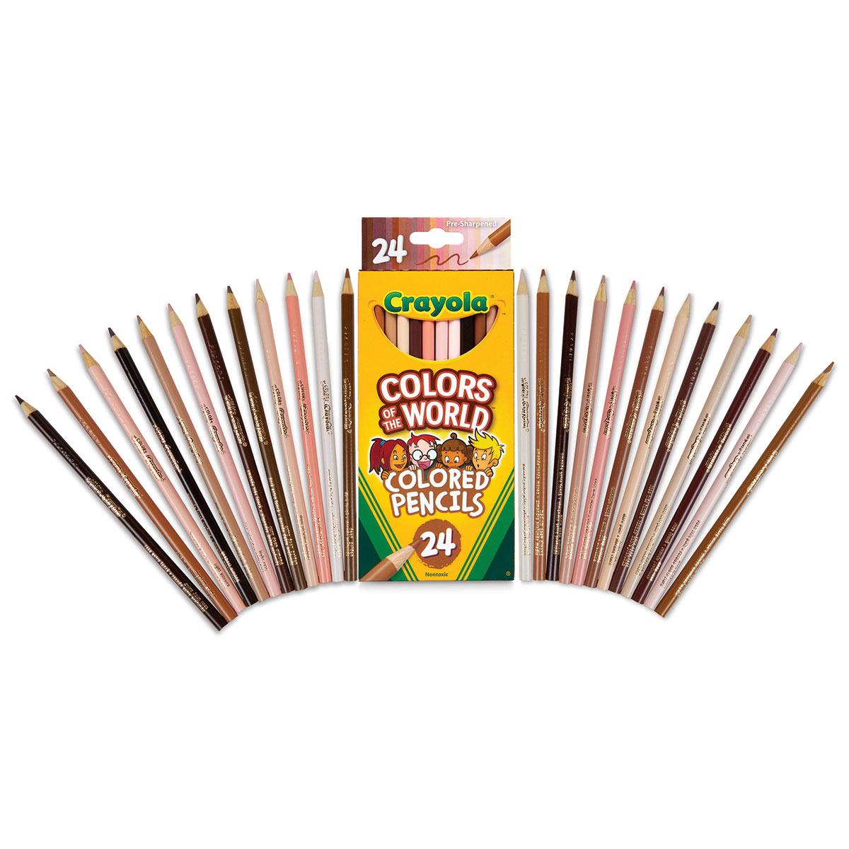 box of colors of the world pencils
