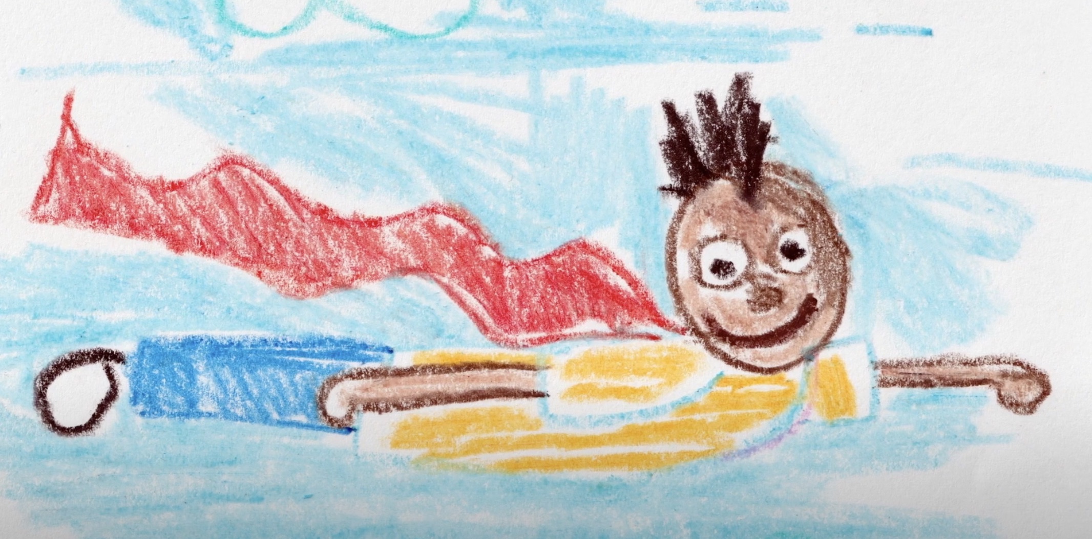 children's drawing of a superhero